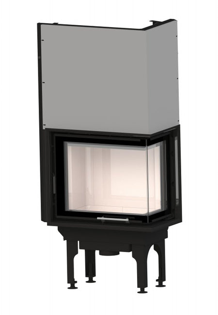Warmluft Kamineinsatz Flamen Gama, Eckglas , 6,5kW