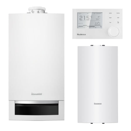 BUDERUS | Gas-Brennwertkessel-Set | Logaplus W22 | GB172-14W | 14 kW