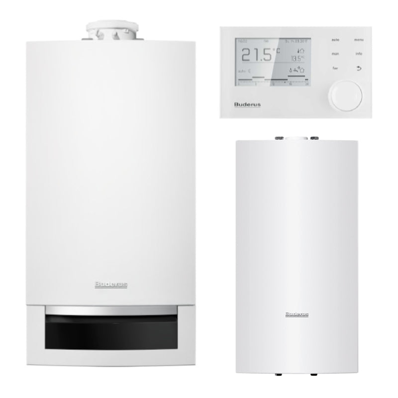 BUDERUS | Gas-Brennwertkessel-Set | Logaplus W22 | GB172-24W | 24 kW