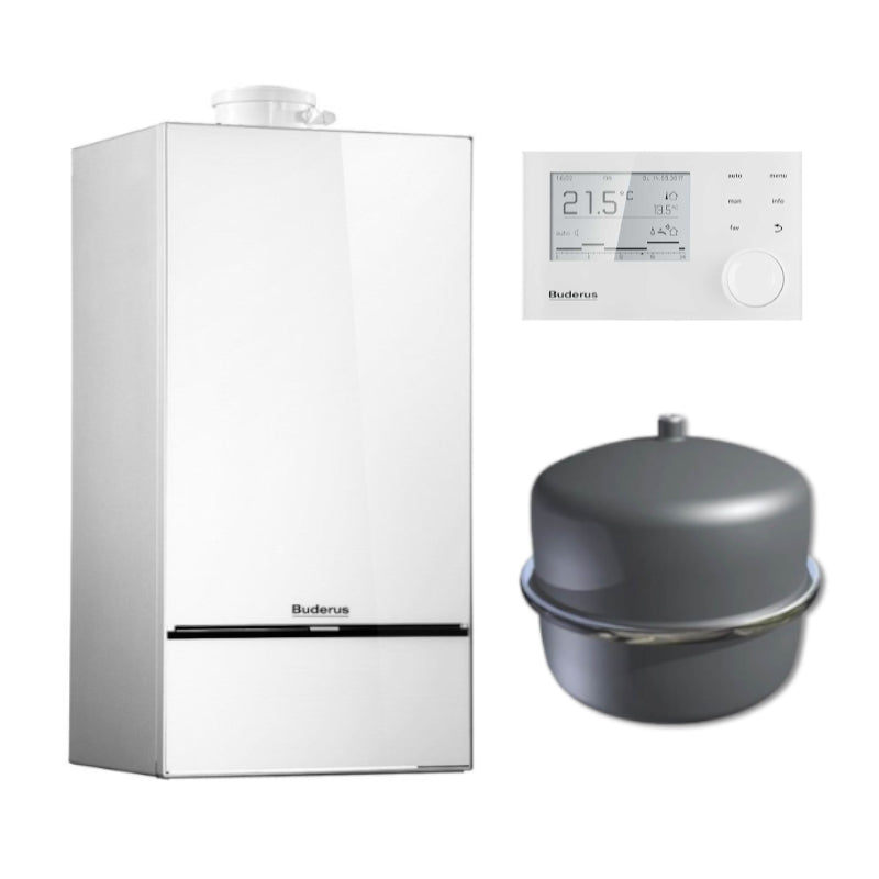 BUDERUS | Gas-Brennwertkessel-Set | Logaplus W42S | GB182i-14W | 14 kW