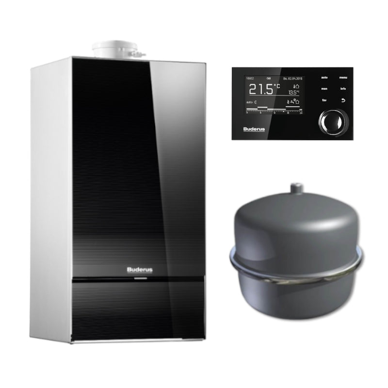 BUDERUS | Gas-Brennwertkessel-Set | Logaplus W42S | GB182i-14S | 14 kW