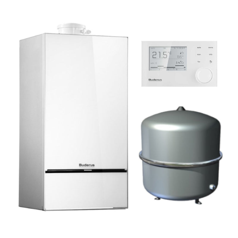 BUDERUS | Gas-Brennwertkessel-Set | Logaplus W42S | GB182i-24W | 24 kW