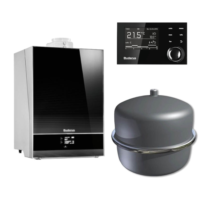 BUDERUS | Gas-Brennwertkessel-Set | Logaplus W50S | GB192i-15S | 15 kW