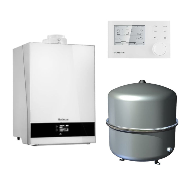BUDERUS | Gas-Brennwertkessel-Set | Logaplus W50S | GB192i-35W | 35 kW