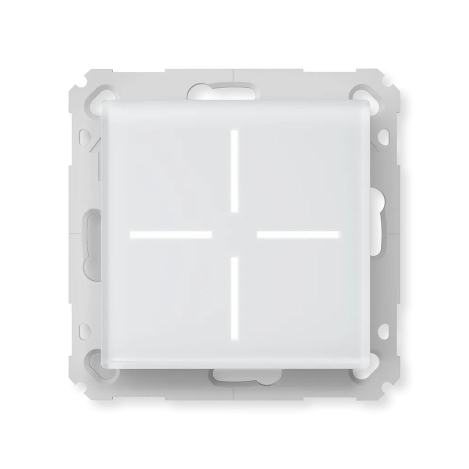 Weisser beleuchteter Glastaster von Homematic IP ohne Rahmen | klimaworld.com