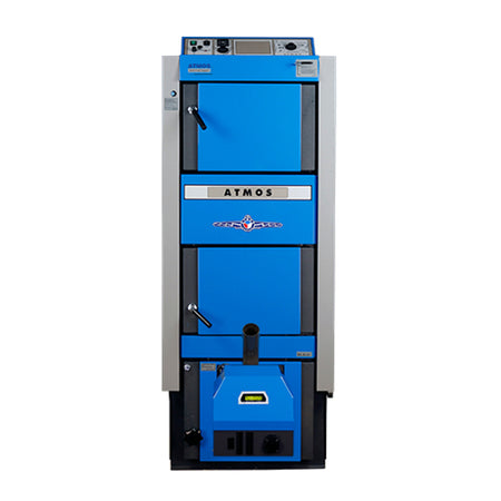 Blauer Atmos DC25GSP Kombikessel mit geschlossenen Tueren | klimaworld.com
