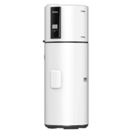 Haier Brauchwasserwaermepumpe HP250M7-F9 in Weiss mit schwarzem Bedienfeld und Display vorne | Klimaworld.com