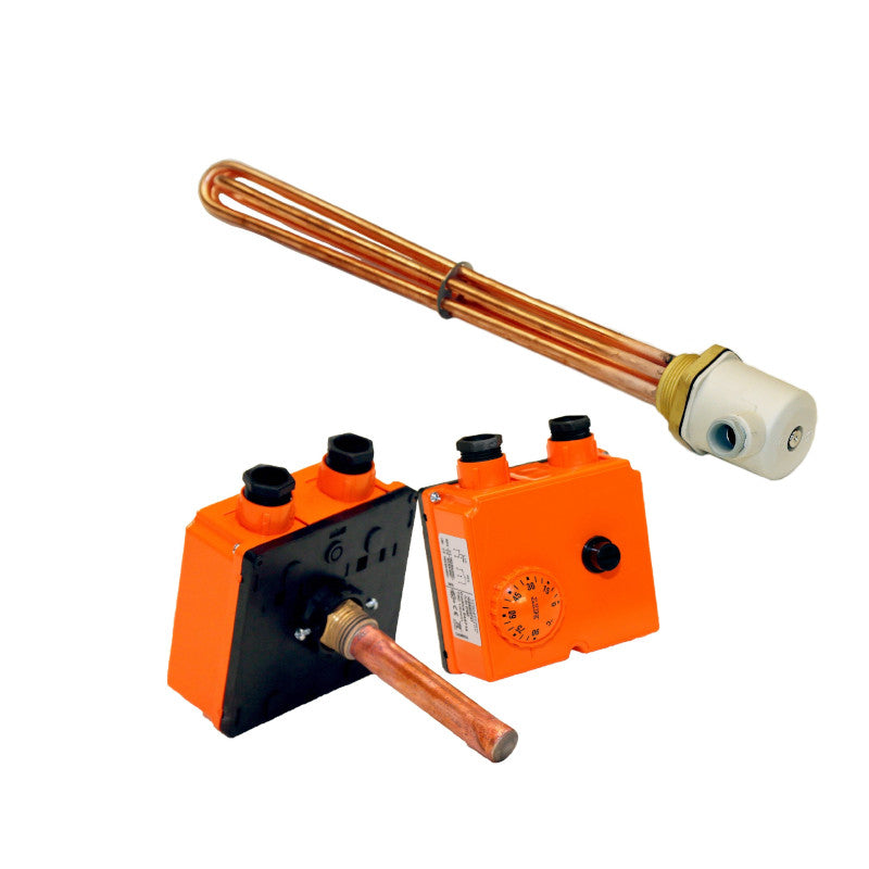 ThermoFlux elektrische Heizpatrone 4,5 kW  + Thermostat ➔ www.klimaworld.com