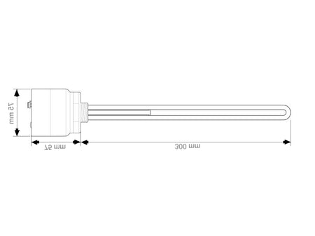 technische Zeichnung - WIP | Elektrischer Heizstab | 2 kW | 230V | mit Thermostat
