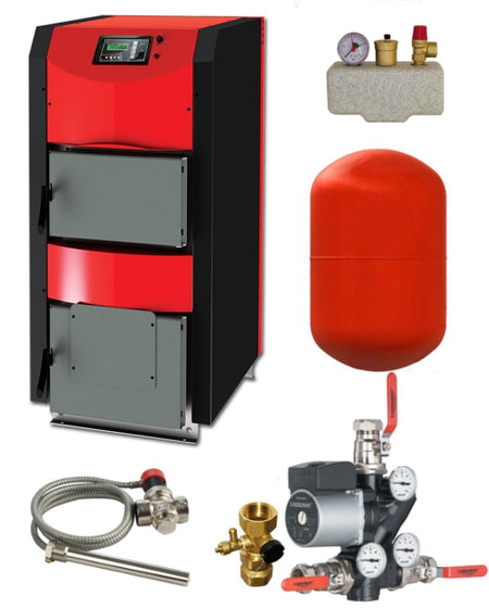 Scheitholzkessel ThermoFlux HKK Active 25 kW mit Anschlußpaket