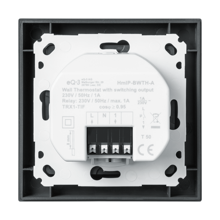Homematic IP Wandthermostat Schaltausgang 230V anthrazit | Rueckansicht | HmIP-BWTH-A