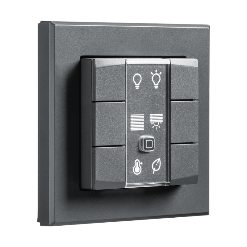 Homematic IP Wandtaster - 6-fach  - anthrazit | seitliche Ansicht | eQ-3 | HmIP-WRC6-A | www.klimaworld.com