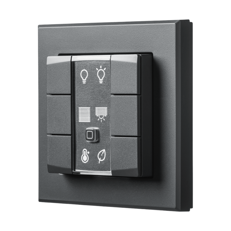 Homematic IP Wandtaster - 6-fach  - anthrazit | seitliche Ansicht | eQ-3 | HmIP-WRC6-A | www.klimaworld.com