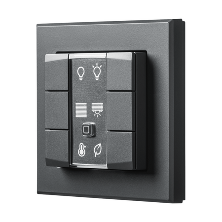 Homematic IP Wandtaster - 6-fach  - anthrazit | seitliche Ansicht | eQ-3 | HmIP-WRC6-A | www.klimaworld.com