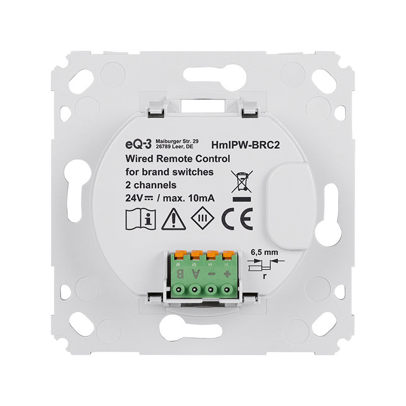 Homematic IP Wired Wandtaster für Markenschalter - 2-fach | HmIPW-BRC2
