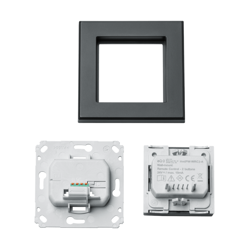 Homematic IP Wired Wandtaster - 2-fach - anthrazit | eQ-3 | Einzelteile | HmIPW-WRC2-A | www.klimaworld.com
