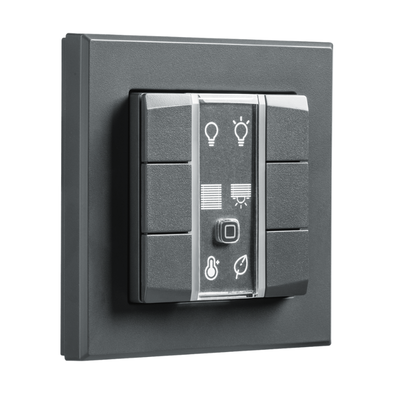 Homematic IP Wired Wandtaster - 6-fach - anthrazit | eQ-3 | seitliche Ansicht | HmIPW-WRC6-A | www.klimaworld.com