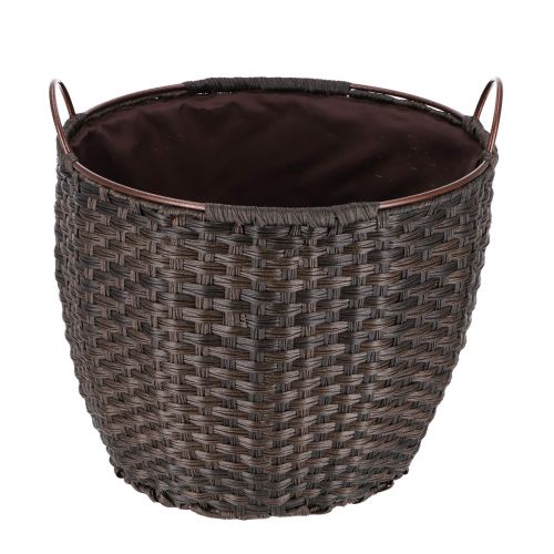TermaTech Kaminholzkorb aus Rattan in der Farbe Braun| 68 Liter