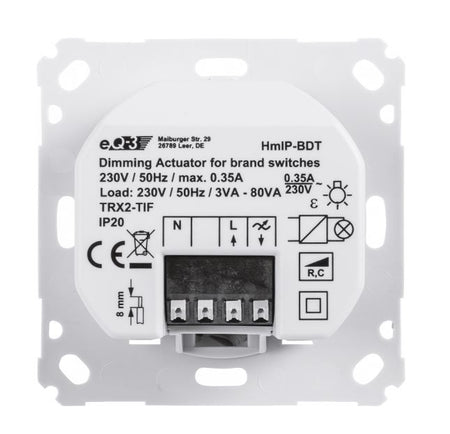 Homematic IP Dimmaktor für Markenschalter - Phasenabschnitt | HmIP-BDT