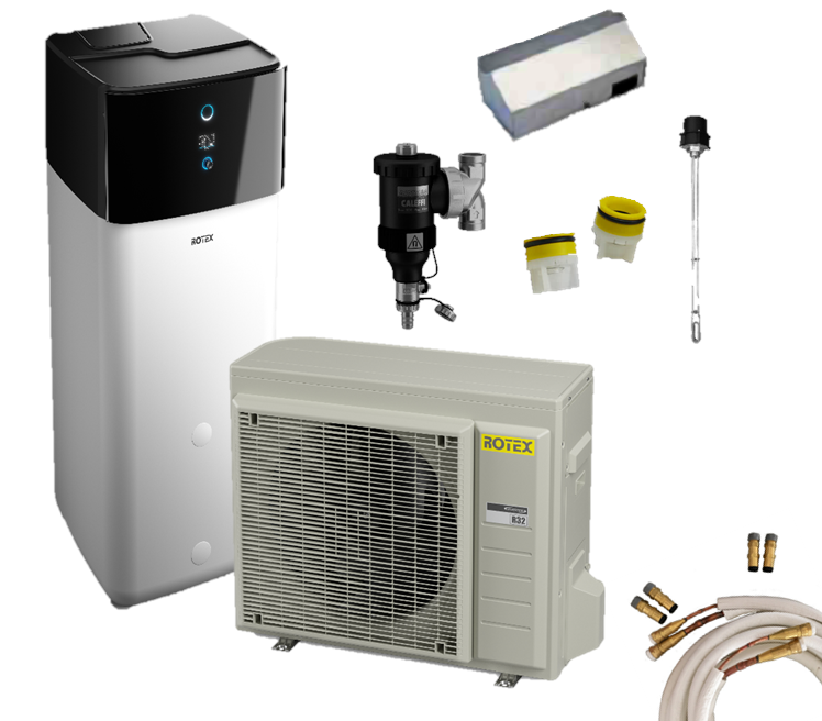 Rotex Luft-Wasser-Wärmepumpen Set | HPSU compact Ultra + 300 l | 8 kW