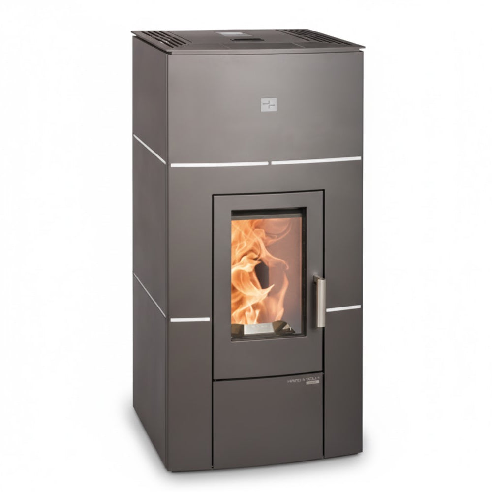 Haas+Sohn | Pelletofen HSP 6 HELENA-RLU 465.32, perl-anthrazit, Weiss 8 kW | klimaworld.com