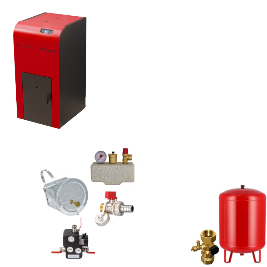ThermoFlux Pelletkessel INTERIO 15 15kW | Komplettset 1 | Klimaworld.com