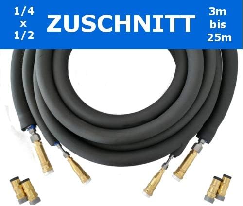 Klimaworld EasyQuick Isoliertes hochflexibles Edelstahl Flexrohr mit Schnellkupplungen 1/4 x 1/2 Zoll Zuschnitt