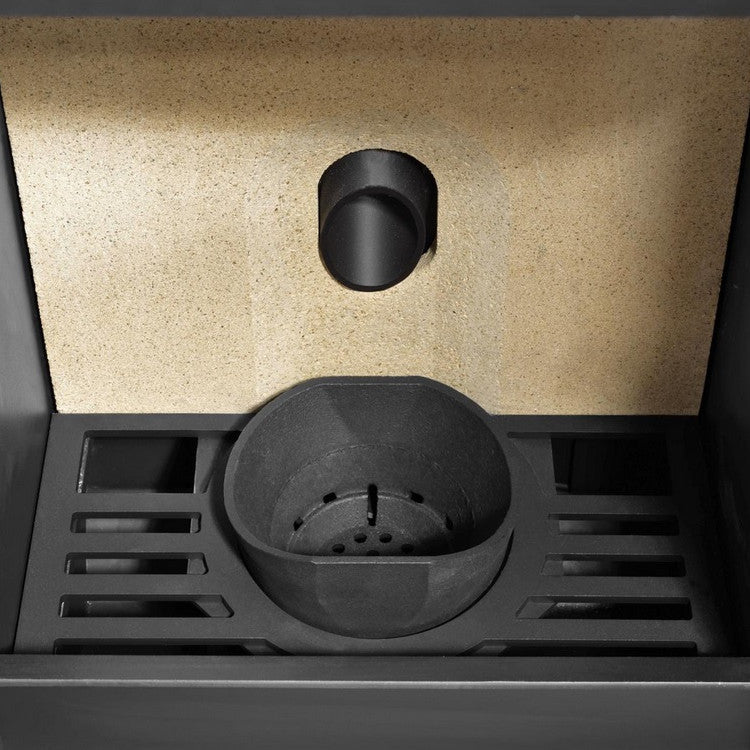 Justus Sirkos | Pelletofen | Stahl Schwarz | 6,0 kW | Brennkammer mit Brennertopf