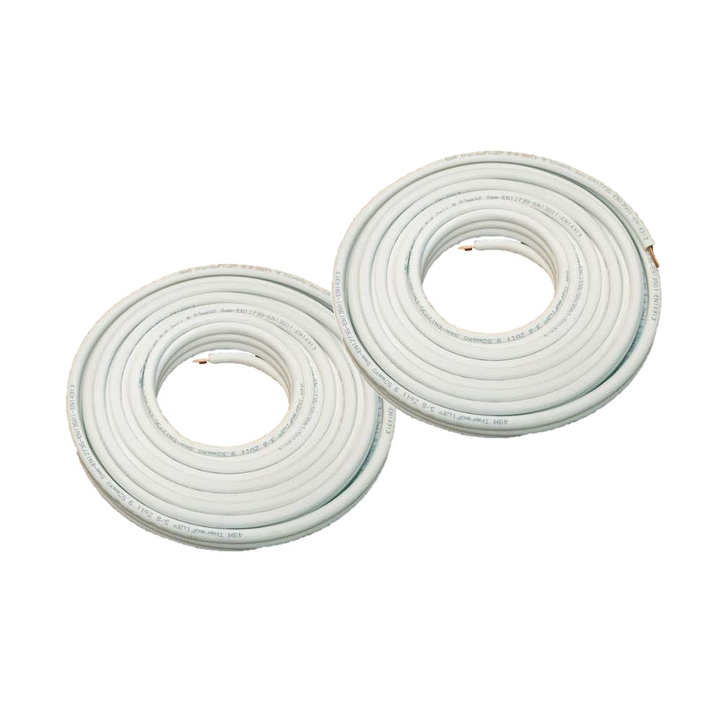 Kaeltemittelleitung isoliert Klimarohr Doppelrohrleitung 1/4 3/8 Zoll | ungebördelt | www.klimaworld.com