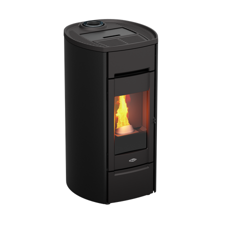 Kalor Pelletkamin Ermetica 98 Cast Round Mod 6 Schwarz | klimaworld.com