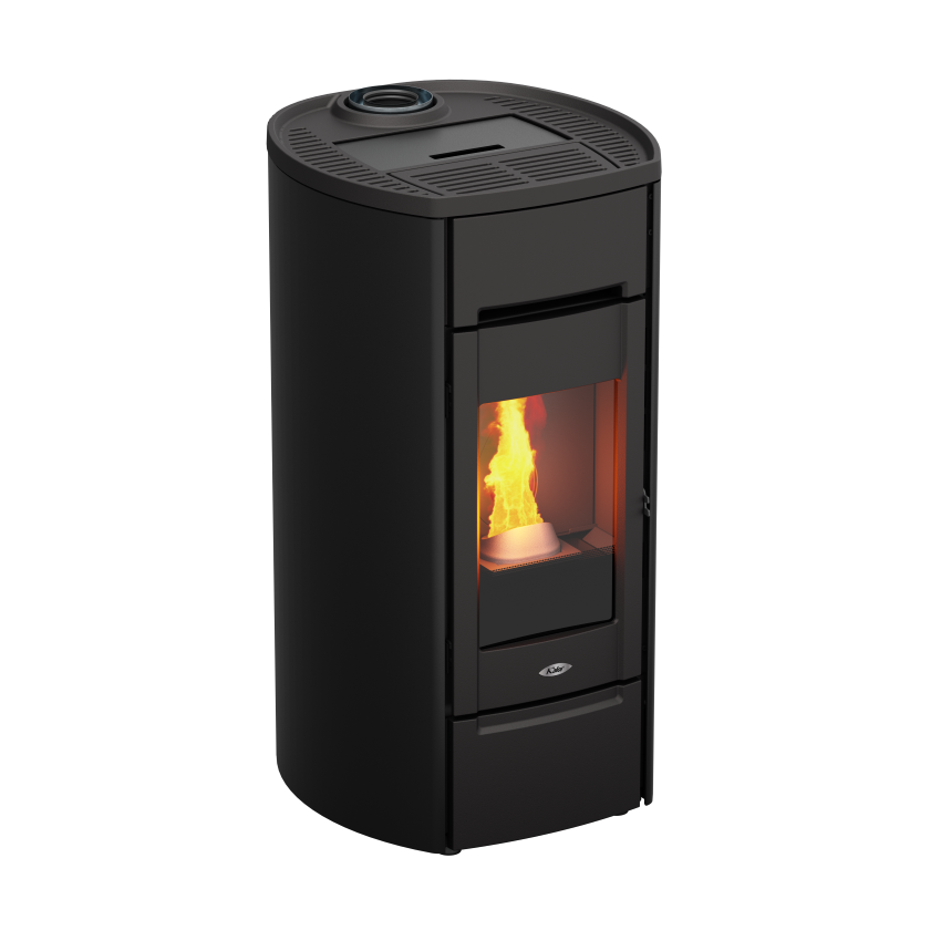 Kalor Pelletkamin Ermetica 98 Cast Round Mod 10c Schwarz | klimaworld.com