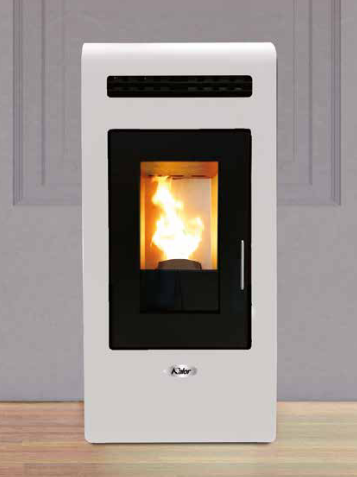 Kalor Pelletkamin Cayenne Angela 10C weiss, Ambientebild | klimaworld.com