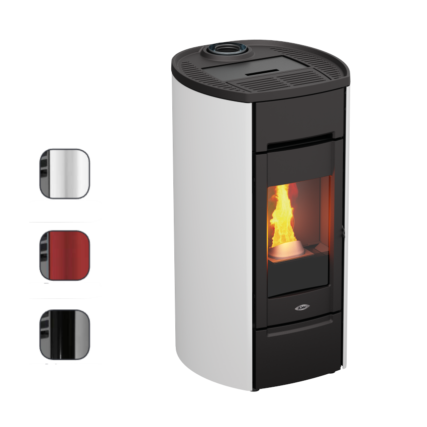 Kalor Pelletkamin Ermetica 98 Cast Round Mod 6 mit Farbwahl | klimaworld.com