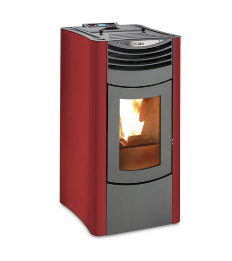 KALOR Pelletkaminofen NUX 98 Line Mod. 6, bordeaux | klimaworld.com