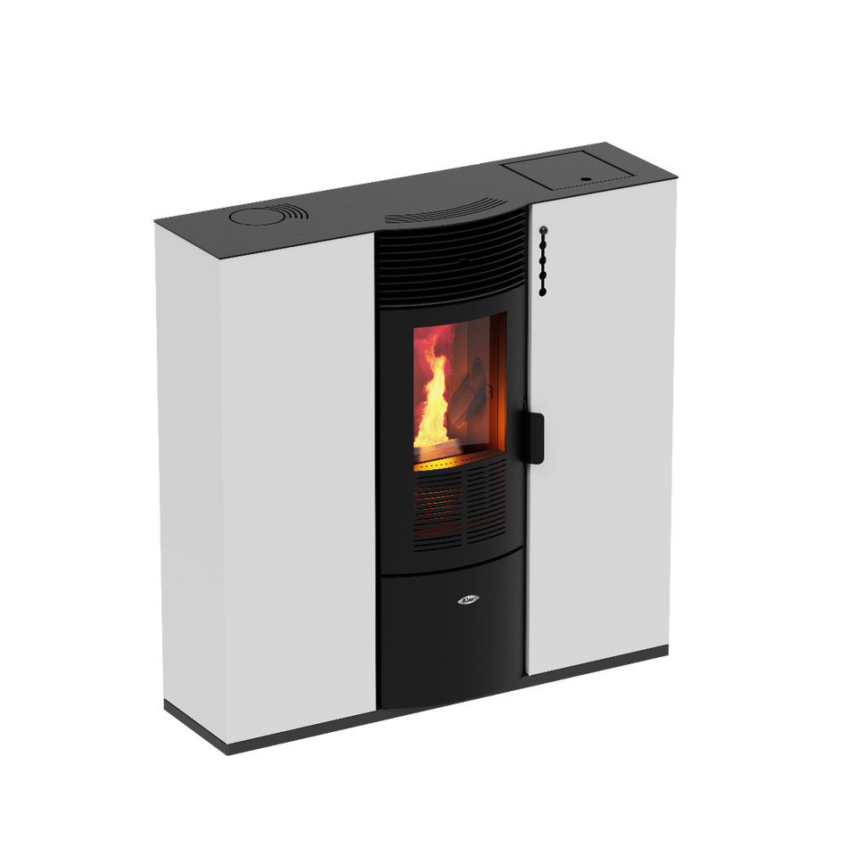 KALOR Pelletkaminofen Quadra Line Mod. 10 weiss | klimaworld.com