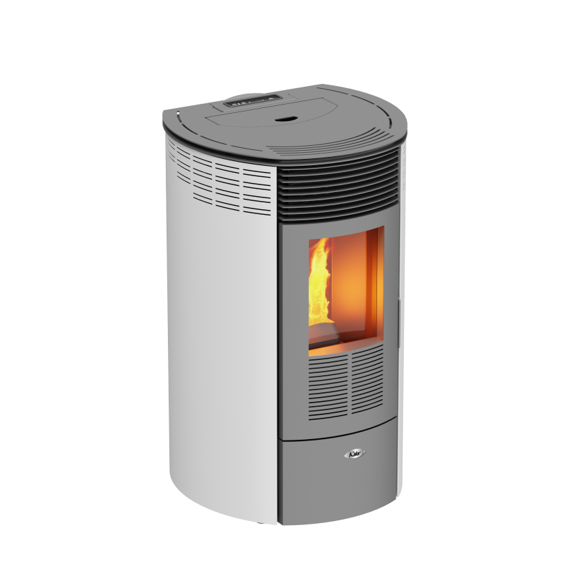 Kalor Pelletkamin Redonda Basic Mod 10, weiss | klimaworld.com