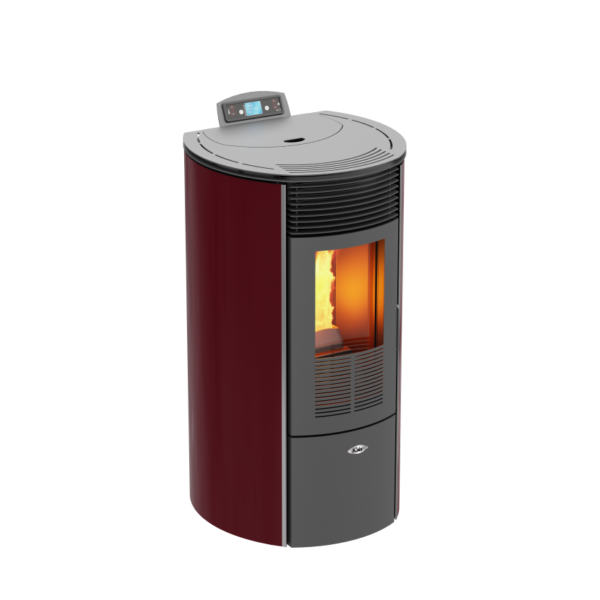 KALOR Pelletofen Redonda Glas Line Mod. 12c, bordeaux | klimaworld.com