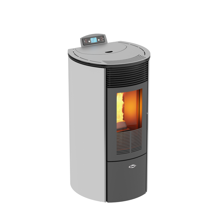 KALOR Pelletofen Redonda Glas Line Mod. 12c, weiss | klimaworld.com