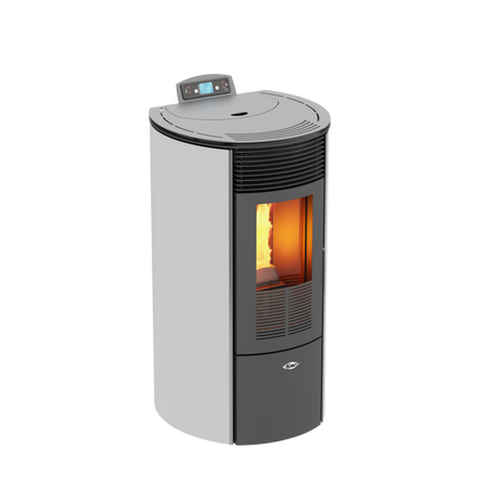 KALOR Pelletofen Redonda Glas Line Mod. 12c, weiss | klimaworld.com