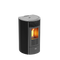 KALOR Pelletkamin | Redonda Glas Mod 8 | 6,3 kW | Schwarz