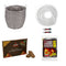 Holzkorb-Komplettset| Dichtschnur, Holzkorb, Anzünder, Glasreiniger| Ø8x8 mm