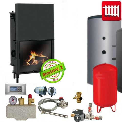 Kamineinsatz H2 Oceano 28 mit 27,8 kW Edilkamin Set 1