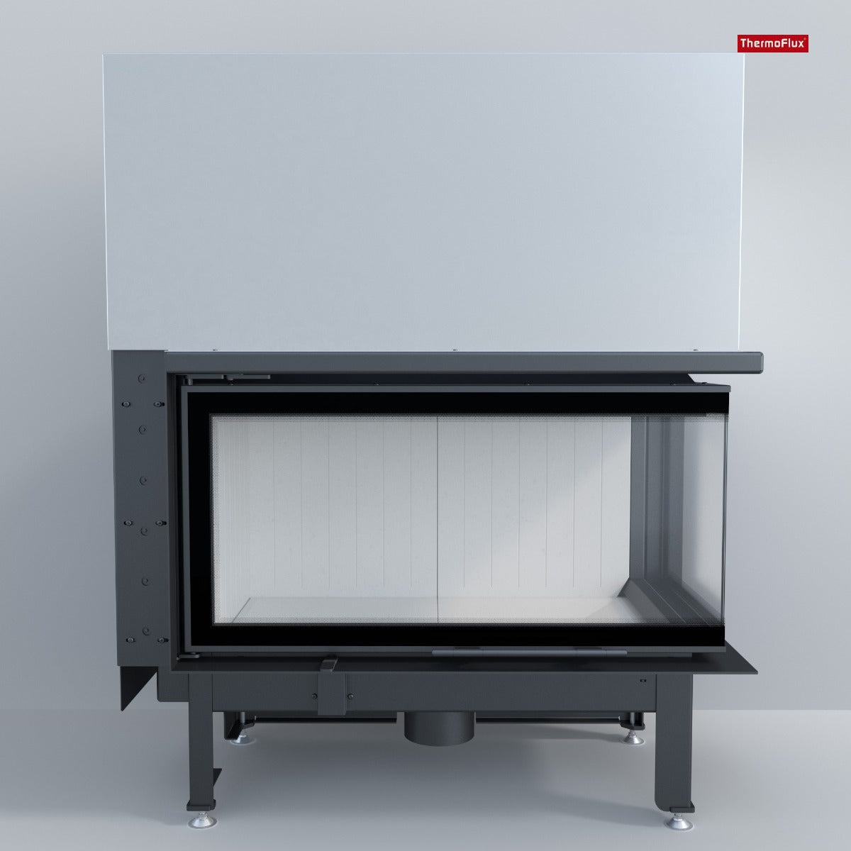 ThermoFlux Kamineinsatz TFD7-HER | Eckschiebetür rechts | 7 kW