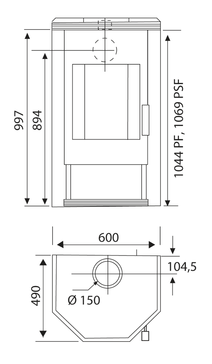 Kaminofen Wamsler Prisma PSF Maße | Klimaworld.com