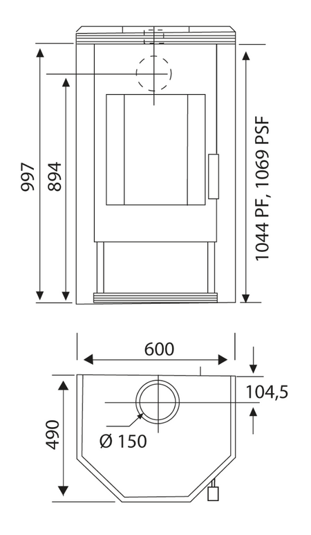 Kaminofen Wamsler Prisma PSF Maße | Klimaworld.com