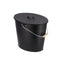 KaminoFlam Ascheeimer mit Deckel | 15 Liter | oval | schwarz