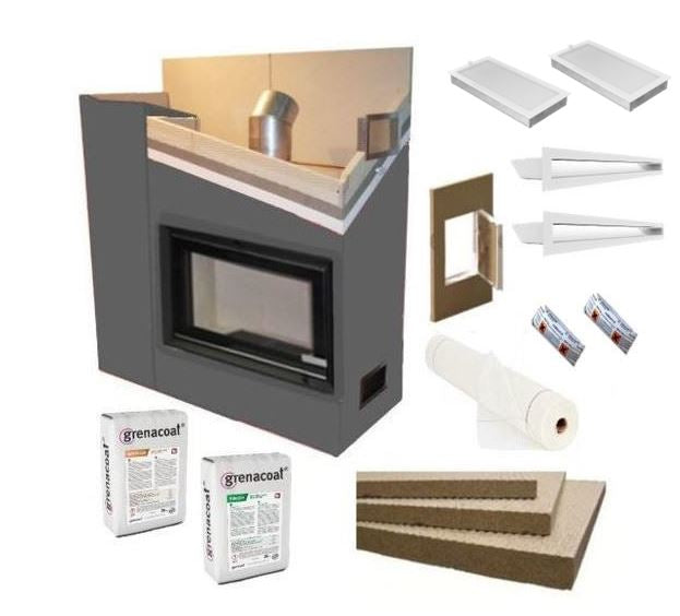 Kaminverkleidung Kaminbausatz - Komplett SET 2 mittel | weiß