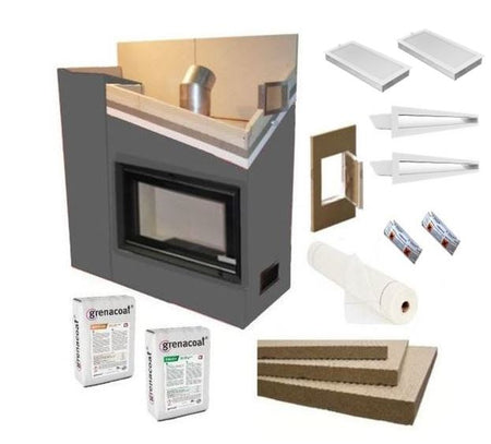 Kaminverkleidung Kaminbausatz - Komplett SET 2 mittel | weiß