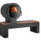 KANUK | Kaminofen Kanuk - Bank | Buchenholz / Flamme gestrahlt | 8 kW