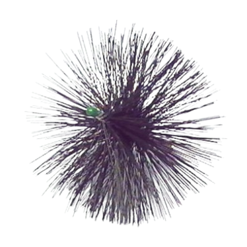 Termopen Kesselbuerste rund mit einem Durchmesser von 200 mm, schwarze Borsten und roter Kappe | Klimaworld.com